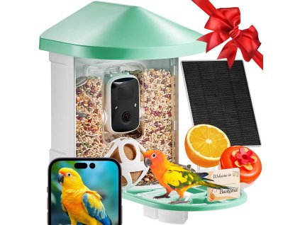 Inteligentné kŕmidlo s 2k kamerou, ai rozpozná 10 000+ druhov, solárne