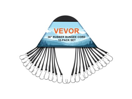 Sada 10 plochých elastických popruhov 20 mm, 36", oceľové háky tvaru s