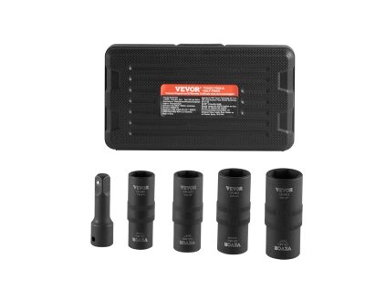 Sada hlavíc na matice kolies 1/2 inch, metrické/sae, 6-bod, 4 ks