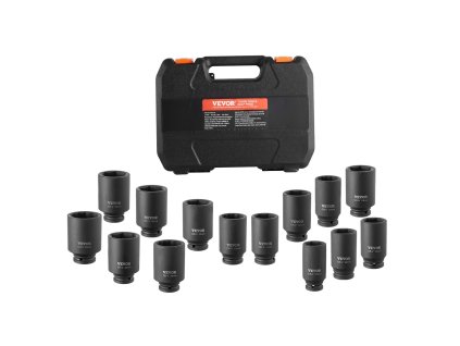 Sada hlavíc na matice nápravy 14-dielna 1/2" 6+12-bodové metrické