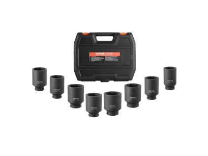 Sada hlavíc 1/2" 12-hran, 8 dielov, metrické, cr-mo, hlboké, kufrík