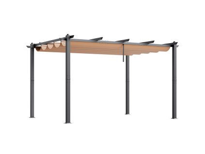 Sťahovacia pergola 10'×13' hliník so sťahovacou markízou béžová