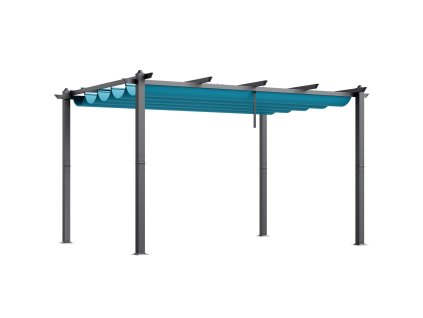 Vonkajšia stiahnuteľná pergola 10'×13' hliníková s markízou pre terasy