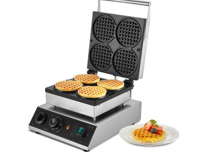 Vaflovač 4× belgické vafle 1750W nerez, regulácia teploty a času