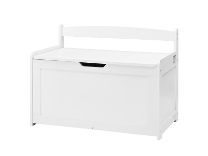 Detská drevená truhlica s vekom a pántom, 32.68×17.91×24.02" biela