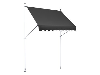 Výsuvná markíza 98×47" s ručnou kľukou, výška 86-122 in, čierna