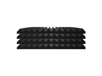 Akustické penové panely 4ks 48×24×2 inches pyramídové nehorľavé čierne