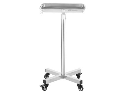 Mayo stolík nerezový nosnosť 35 lbs výška 25.2"-39.8" s kolieskami