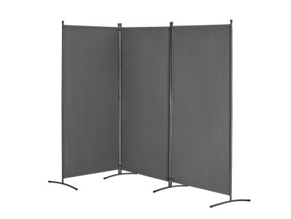 Paraván 3 panely, skladací, prenosný, voľne stojaci, sivý do spálne