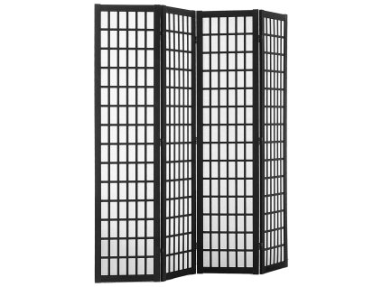 Skladací paraván 4 panely, drevený, japonský štýl, prenosný, vnútorný