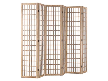 Paraván 6-panelový japonský drevený skladací na delenie miestností