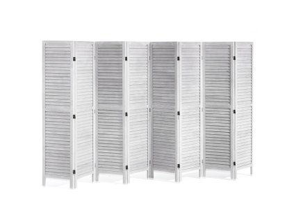 Drevený skladací paraván 8 panelov, lamelový, 66.9 inches vysoký