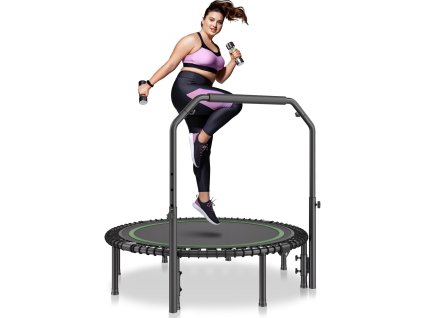 Skladacia mini trampolína 51 inch, nosnosť 450 lbs, 4-stupňové madlo