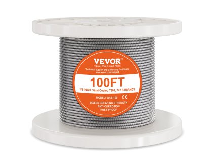 Nerezové lanko 304 1/8" 100 ft 7x7 650 lbs s 59 príslušenstvami