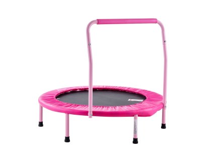 Mini trampolína 36" (3ft) skladacia s madlom, pre deti 3+ ružová