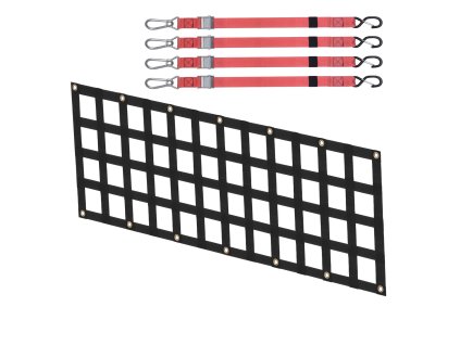 Sieť do korby 54 in×18 in, 4 nastaviteľné teleskopické popruhy