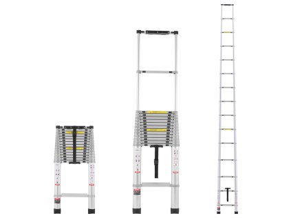 Teleskopický hliníkový rebrík 20.3FT, nosnosť 419 LBS, nešmykové nohy