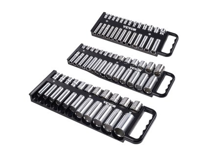 Prenosný organizér na hlavice sada 3 1/4'' 3/8'' 1/2'' do 76 ks