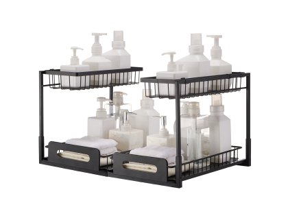 Výsuvný dvojposchodový organizér do skrinky 25.5"×15.5"×13" 2 ks
