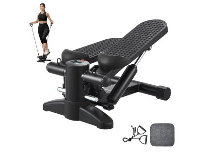 Mini stepper s hydraulikou, odporovými pásmi, lcd, nosnosť 330lbs