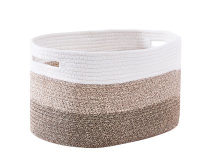 Súprava 3 košíkov z bavlnenej šnúry tkané 22 l 380×250×225 mm