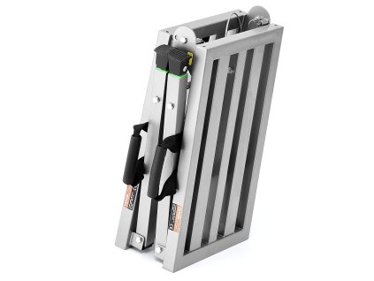 Skladací pracovný stupienok, 3 výškové polohy, oceľ, nosnosť 400 lb