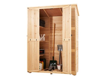 Vonkajšia drevená skrinka 58"×78", kovový rám, zamykateľné dvere