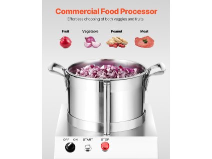 Kuchynský robot na krájanie zeleniny, 6L nerez, 2 čepele s-curve