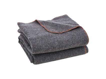 Vlnená kempingová deka 1,62×2,23 m (64"×88"), tmavosivá na turistiku