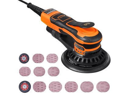 Excentrická brúska 5" a 6", 350W, bezuhlíkový motor, 10,000 PRM, 20 ks