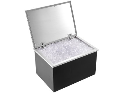 Vstaviteľný zásobník na ľad 28"×20"×17" 40 qt nerez s vekom a odtokom