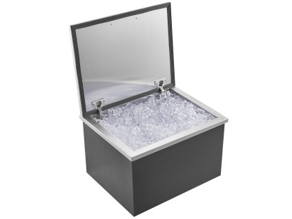 Box na ľad z nerezovej ocele 20×16×13" 40qt s pántovým vekom a odtokom