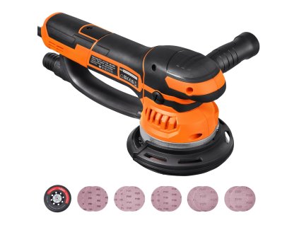 Excentrická brúska 6-inch 850w 7400prm 6 rýchlostí 10 ks papierov