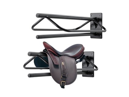 Nástenný stojan na sedlo, 2 ks, oceľový, 23.8×12.6×10.2 in, pre sedlá