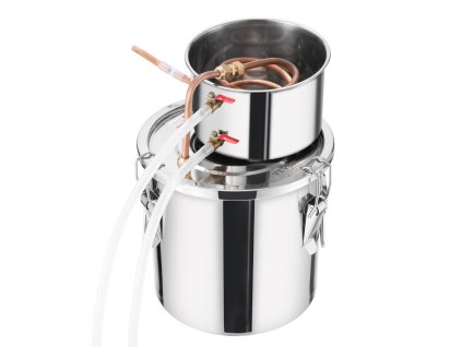 Destilátor alkoholu 3 gal/11.4 l nerez s medenou cievkou a teplomerom