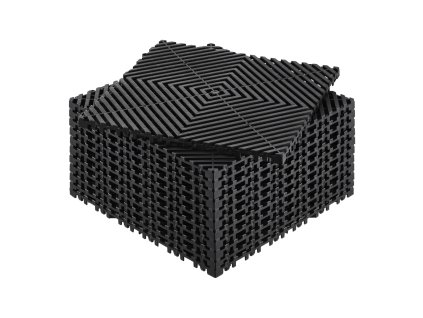 Prepojiteľné odtokové rohože 12 ks 12"×12" čierne pp protišmykové