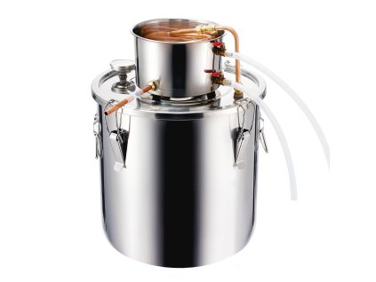 Alkoholový destilátor 8 gal/30 l nerez/medená špirála/teplomer/pumpa
