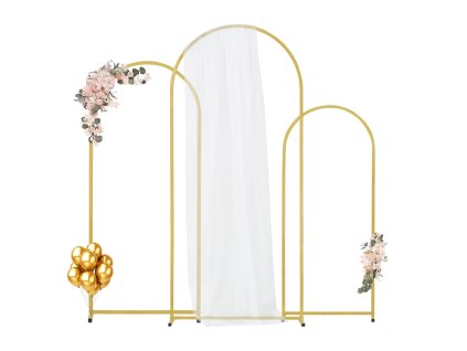 Stojany na svadobný oblúk sada 3 kovové s puzdrom a krížovou tyčou