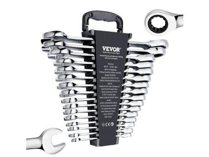 Sada ráčňových očkoplochých kľúčov 16-dielna 8-24 mm cr-v s držiakom