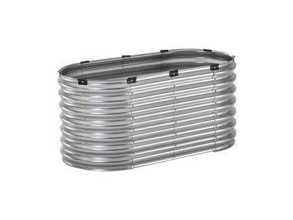 Vyvýšený kovový záhon 4×2×2 ft, pozinkovaný, oválny, s otvoreným dnom