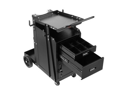 Vozík na zváračku 2 zásuvky uzamykateľná skrinka, 360° kolieska