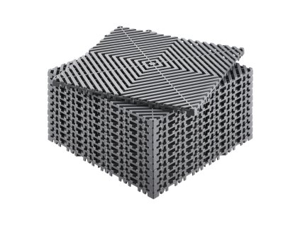 Prepojiteľná drenážna rohož 12”×12”, 12 ks, protišmyková sivá pp