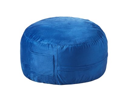 Sedací vak okrúhly 3 feet, 25D pamäťová pena, pratelný poťah, modrý
