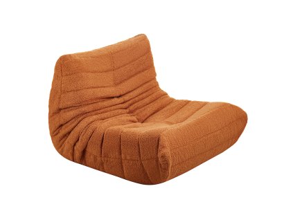 Sedací vak tvaru l s 25D pamäťovou penou, plyšový poťah, vrecko, hnedý