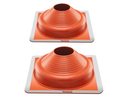 Dve strešné manžety, silikón, Ø 6-3/4"–14", štvorcová kovová základňa