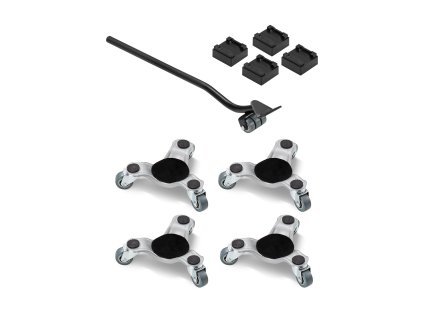 Vozík na nábytok, 440 lbs nosnosť, 3 kolieska, 6.3" oceľ s trojnožkou