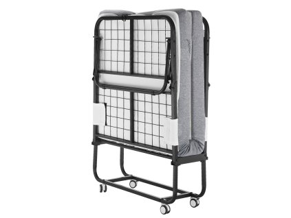 Skladacia posteľ na kolieskach 31 in×75 in, 4 in matrac, kovový rám