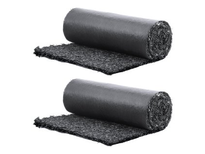 Gumená rohož z recyklovanej gumy, 2 role, 96×22 in, do záhrady, čierna