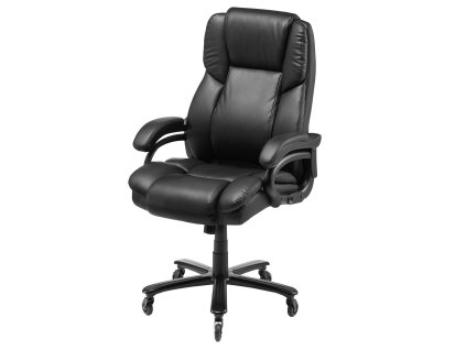 Kancelárska stolička vysoké oper., nast. výška/náklon, pu koža, čierna