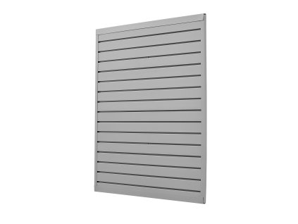 PVC lamelový slatwall panel 4×4 ft modulárny šedý pre sklad a výstavu